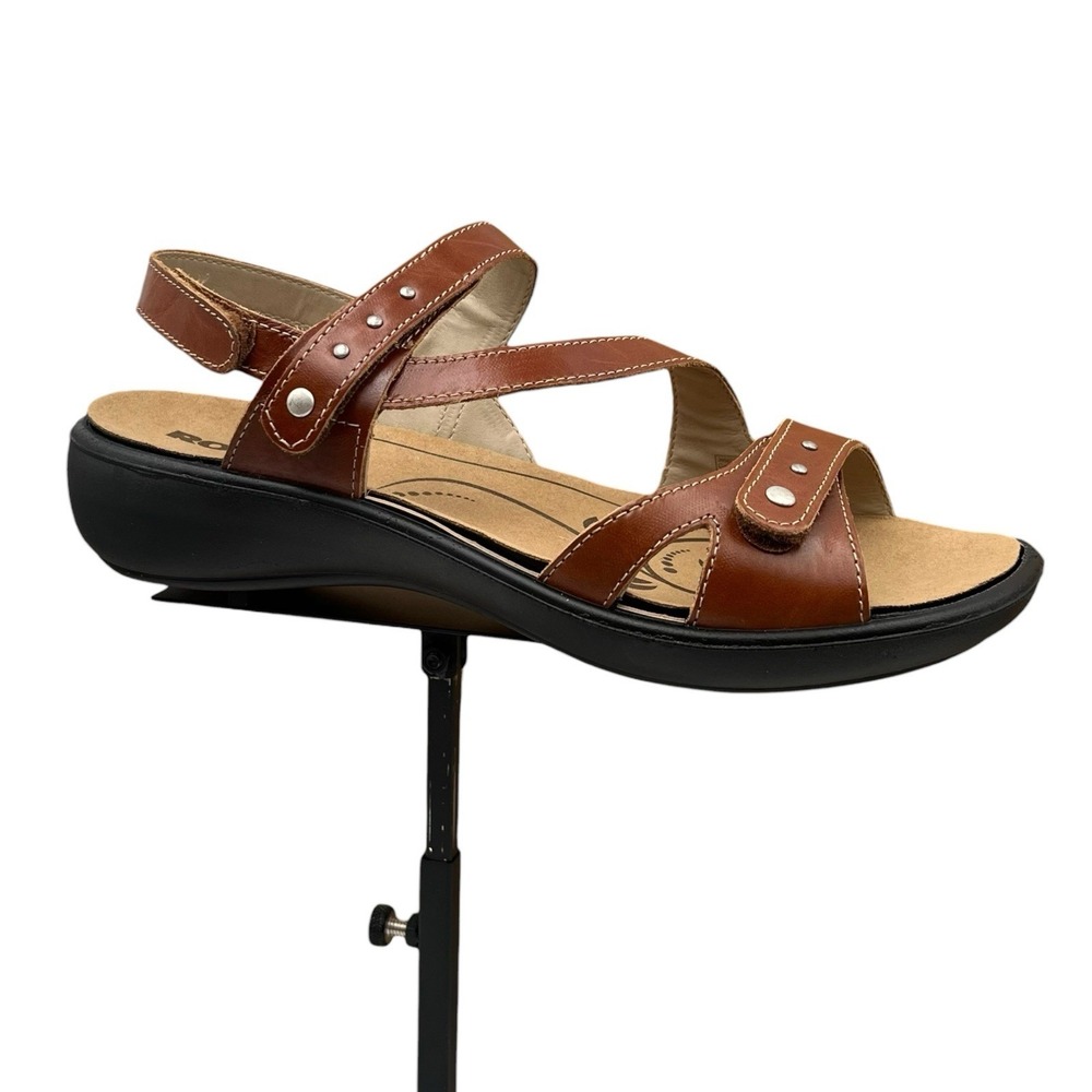 Romika Womens Ibiza Leather Adjustable Sandal Size US 8 EU 39 Brandy Brown